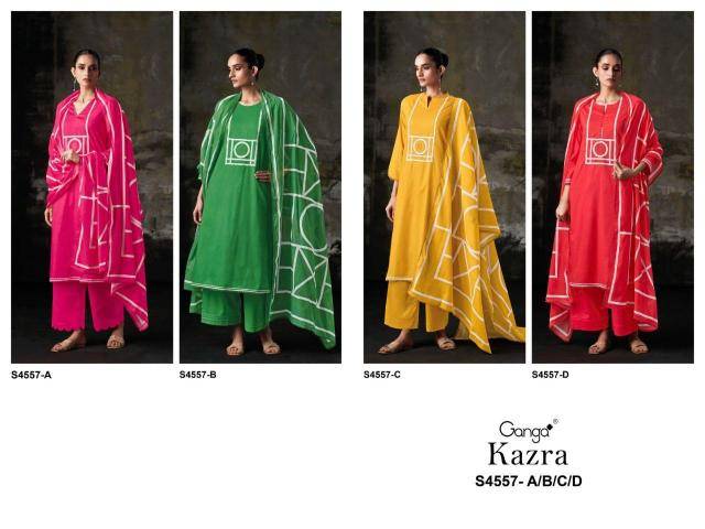 Ganga kazra 4557 Dress material wholesalers in Ahmedabad